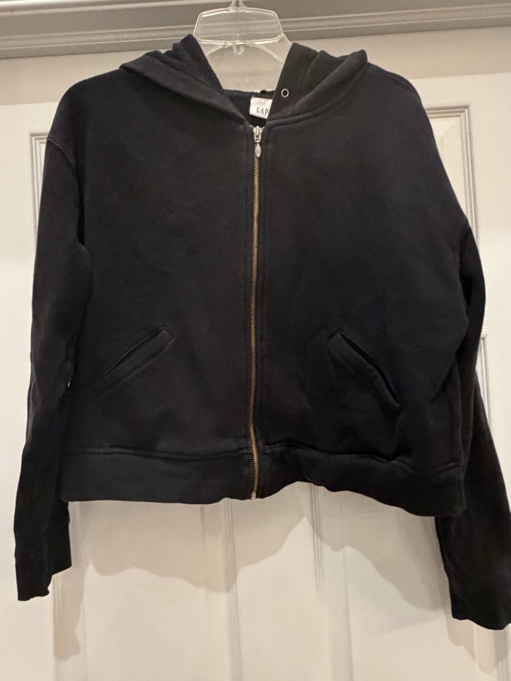 GAP Women's Black Zip-Up Hooded Jacket